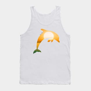 Love life dolphin ocean sunrise design Tank Top